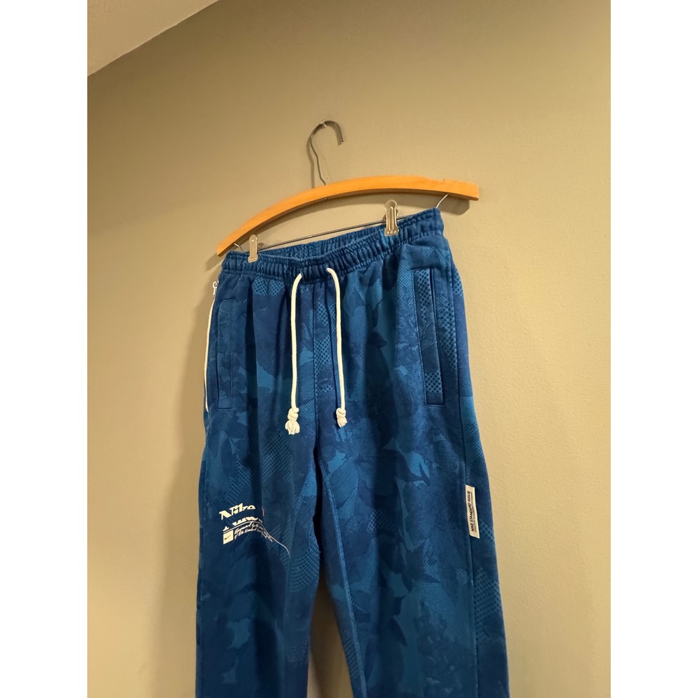 Nike Dri-FIT Standard Issue Men's Basketball Joggers Floral Camo Blue Size Small - Picture 4 of 10